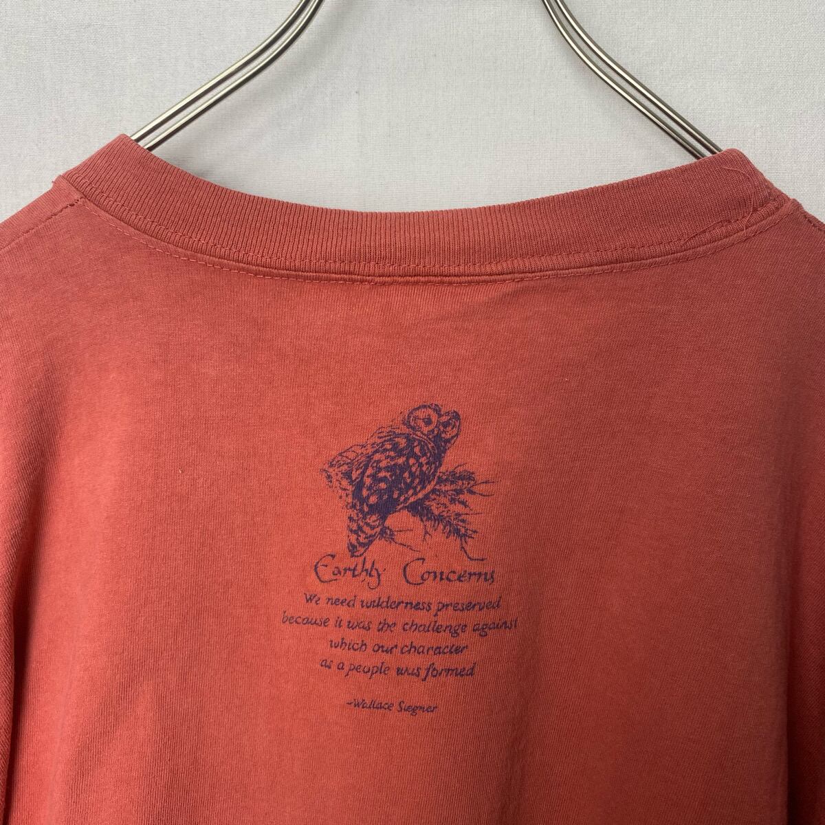 90s 風景 熊 アートTシャツ 古着 赤 レッド USA製 ヴィンテージ