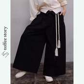 タッセル付きハイウエストワイドパンツ W0118