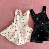 韓国子供服 / 26Autumn / 〖取寄〗Melikey / リボン刺繍サロペット / 女子服 *XS~JM*