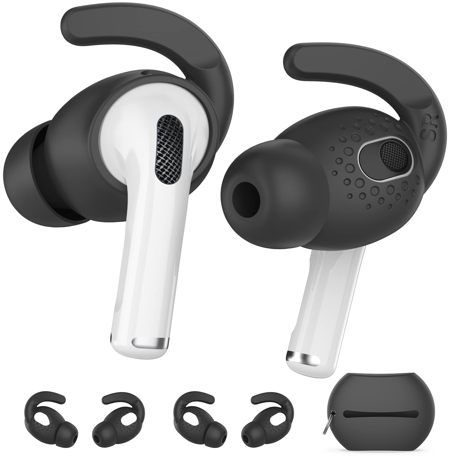AhaStyle AirPods 3 用イヤーピース ズレ解消 音質向上 収納ケース付き AirPods 3適用(2組(小)、ブラック)