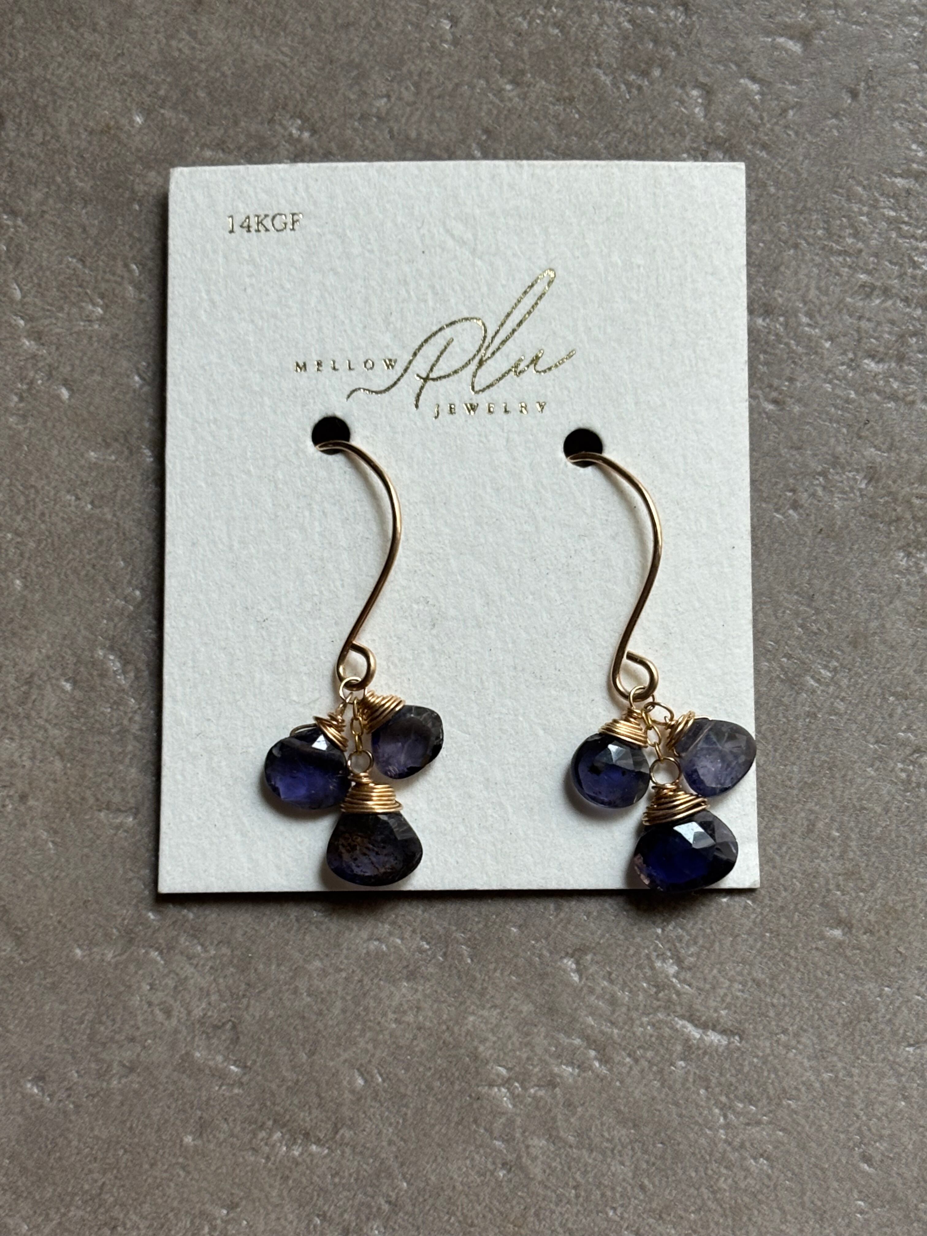 14kgf》アイオライトのピアス | mellow PLU