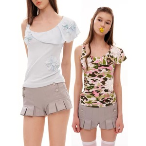[9266studio] 3D Flower Shoulder Strap Tank Top