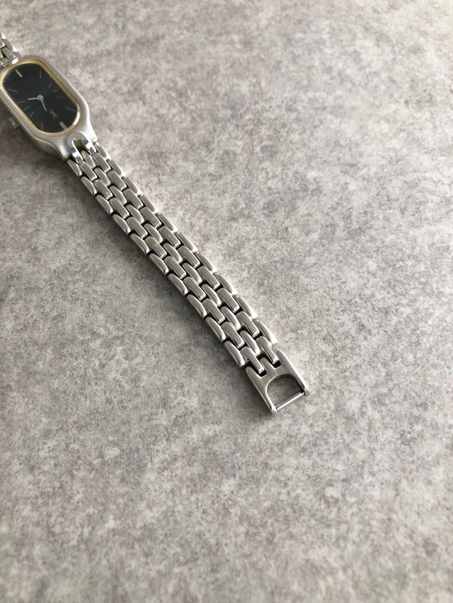 Yves Saint Laurent イヴ・サンローラン 腕時計 シルバー ブルー YSL ステンレススチール 5421-H08118 クウォーツ vintage ヴィンテージ オールド wiaeny