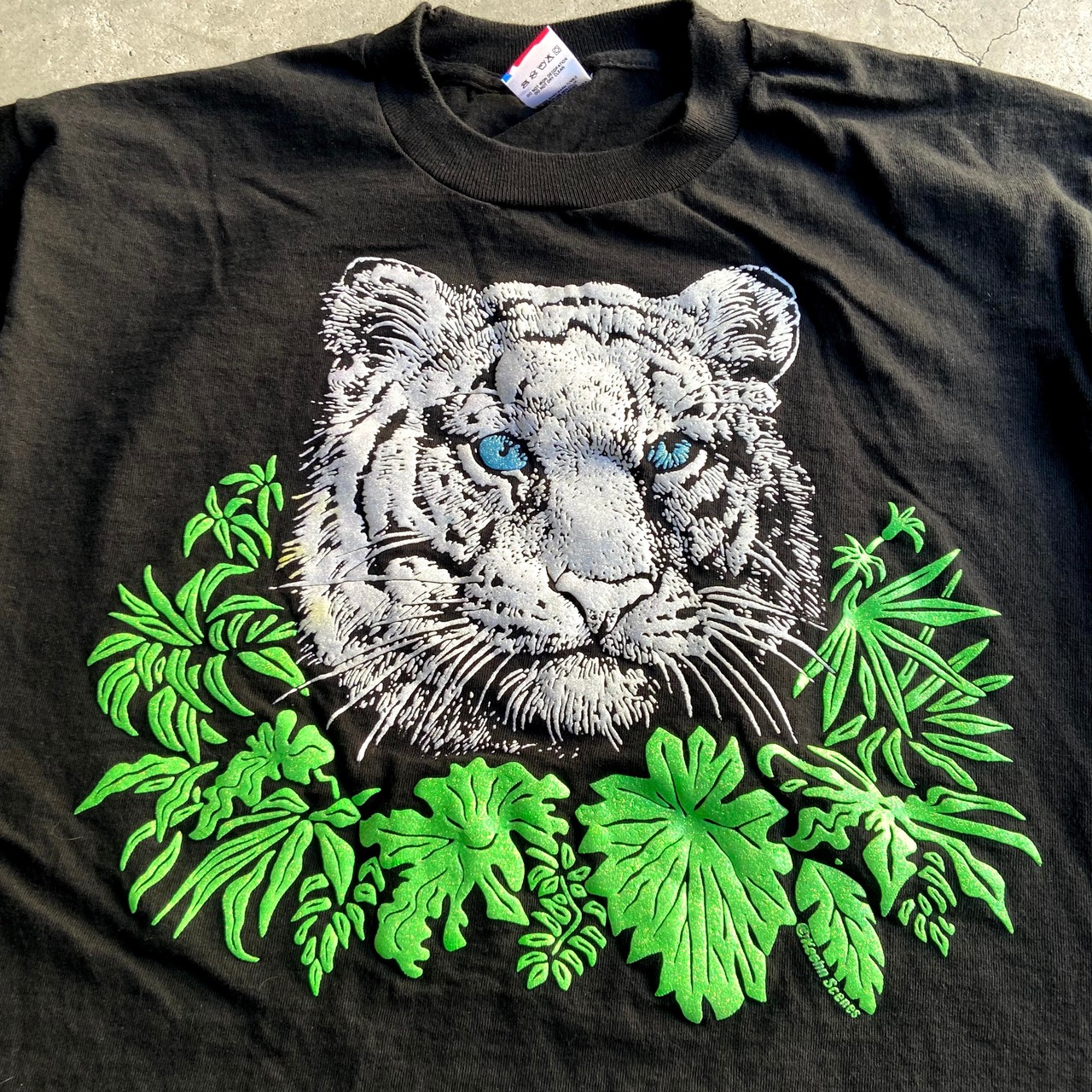 90年代 USA製 ホワイトタイガー アニマルプリントTシャツ メンズXL 