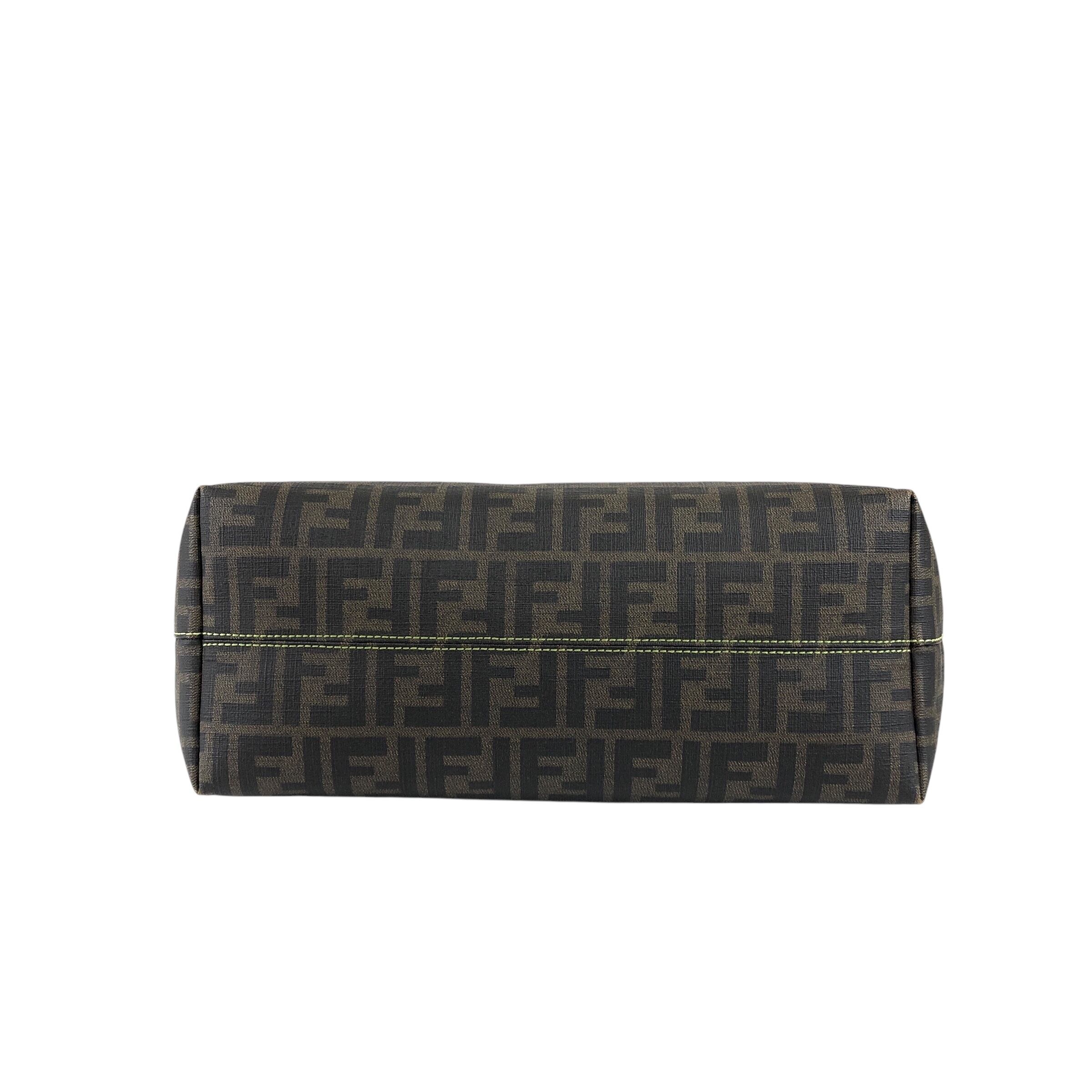 FENDI フェンディ ズッカ ハンドバッグ ブラウン キャンバス トート