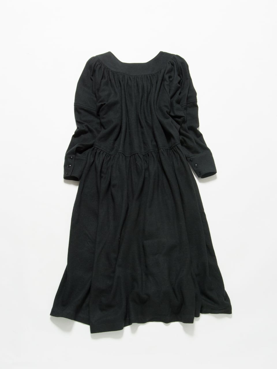 【KENZO】Made in Japan wool jersey gather dress（ケンゾー ウールジャージ ギャザーワンピース）