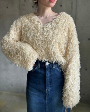 【即納】2WAYフリンジプルオーバー【アイボリー】