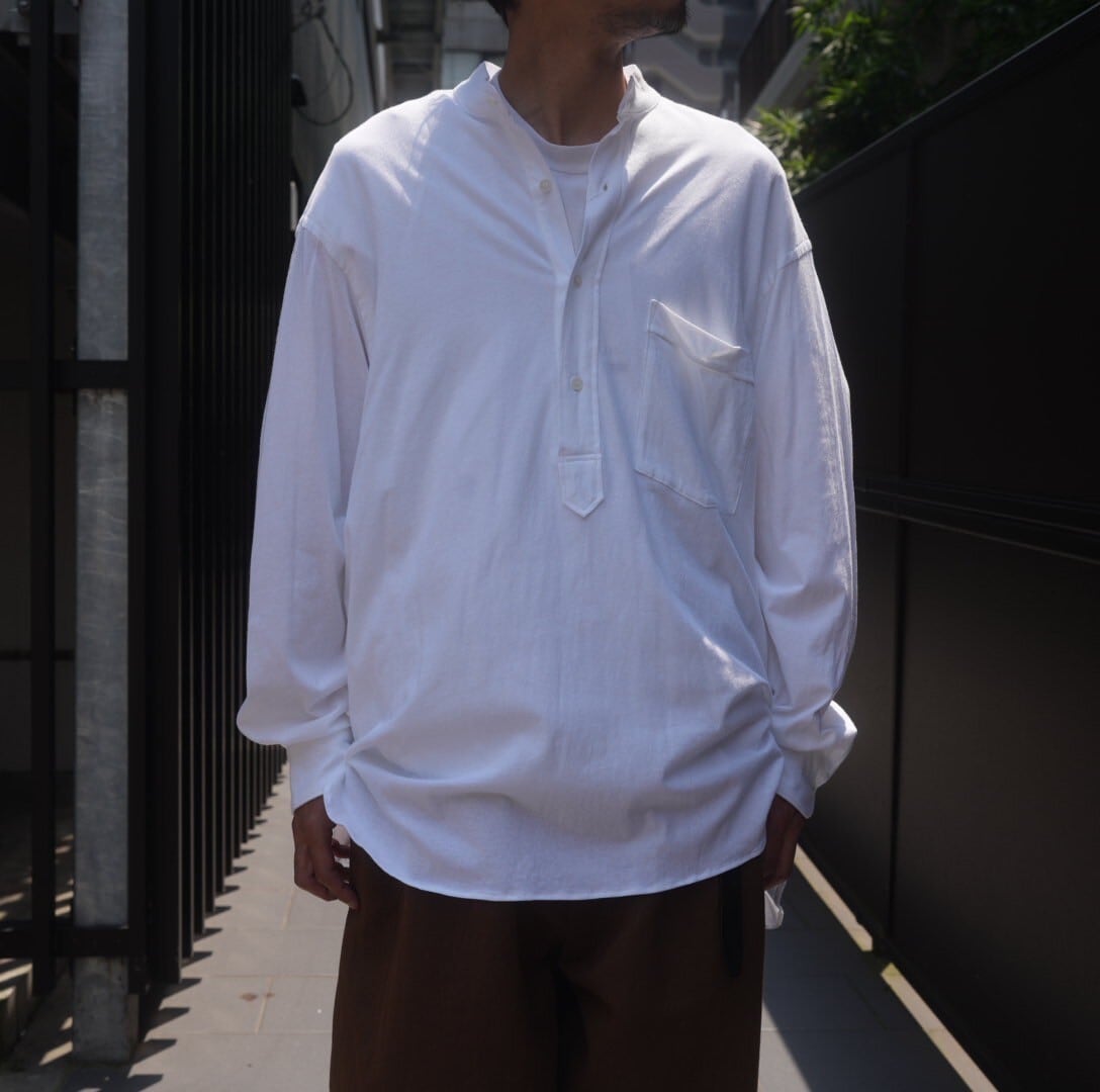 COMOLI(コモリ)/コットンジャージプルオーバーシャツ-WHITE-(Z01-05025)