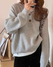 Hooded knit Pullover T20269