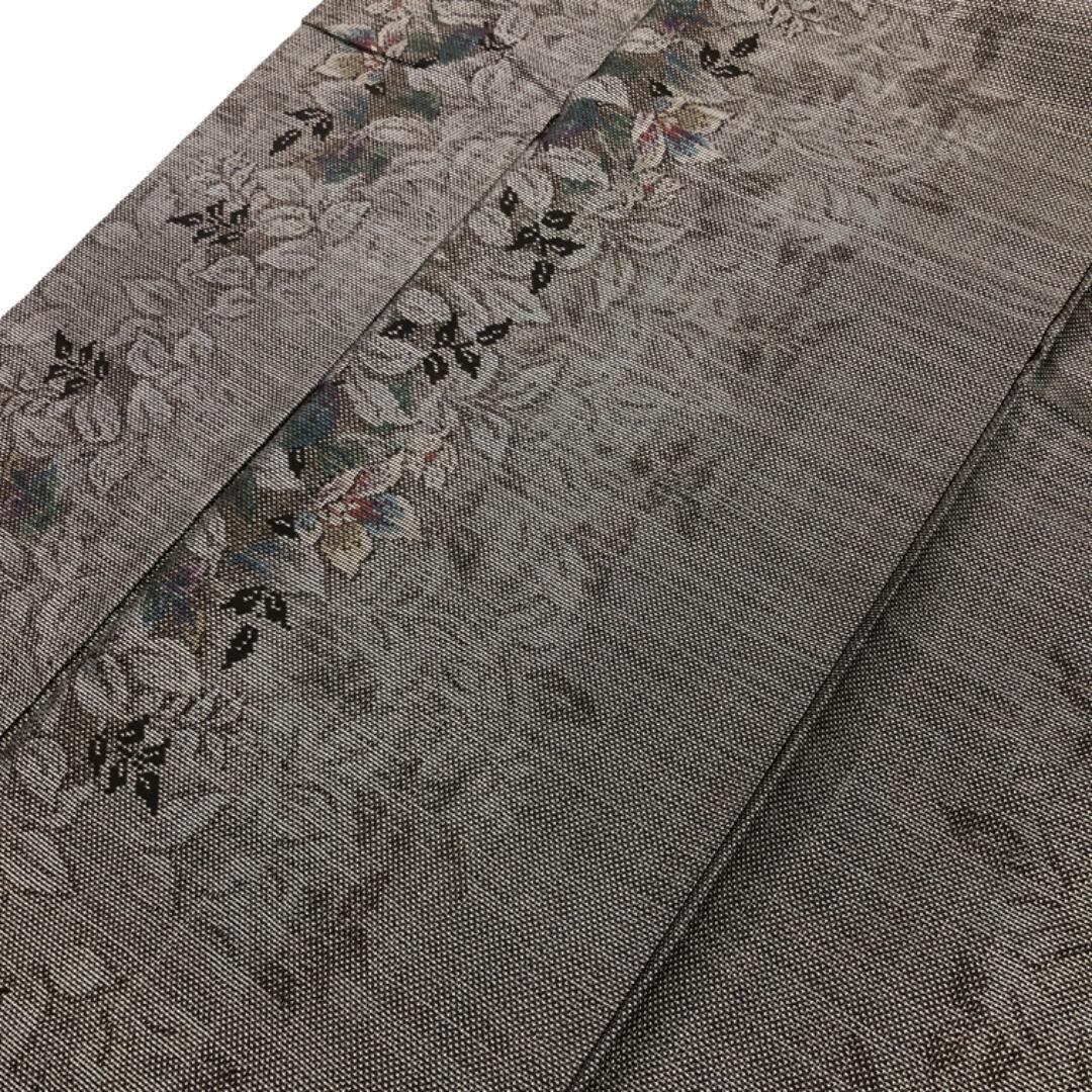 本場大島紬 茶泥染 カタス 縦縞に四角模様 トールサイズ KK-2382 本場大島紬 カタス7マルキ 縦柄花模様 茶泥染 トールサイズ K
