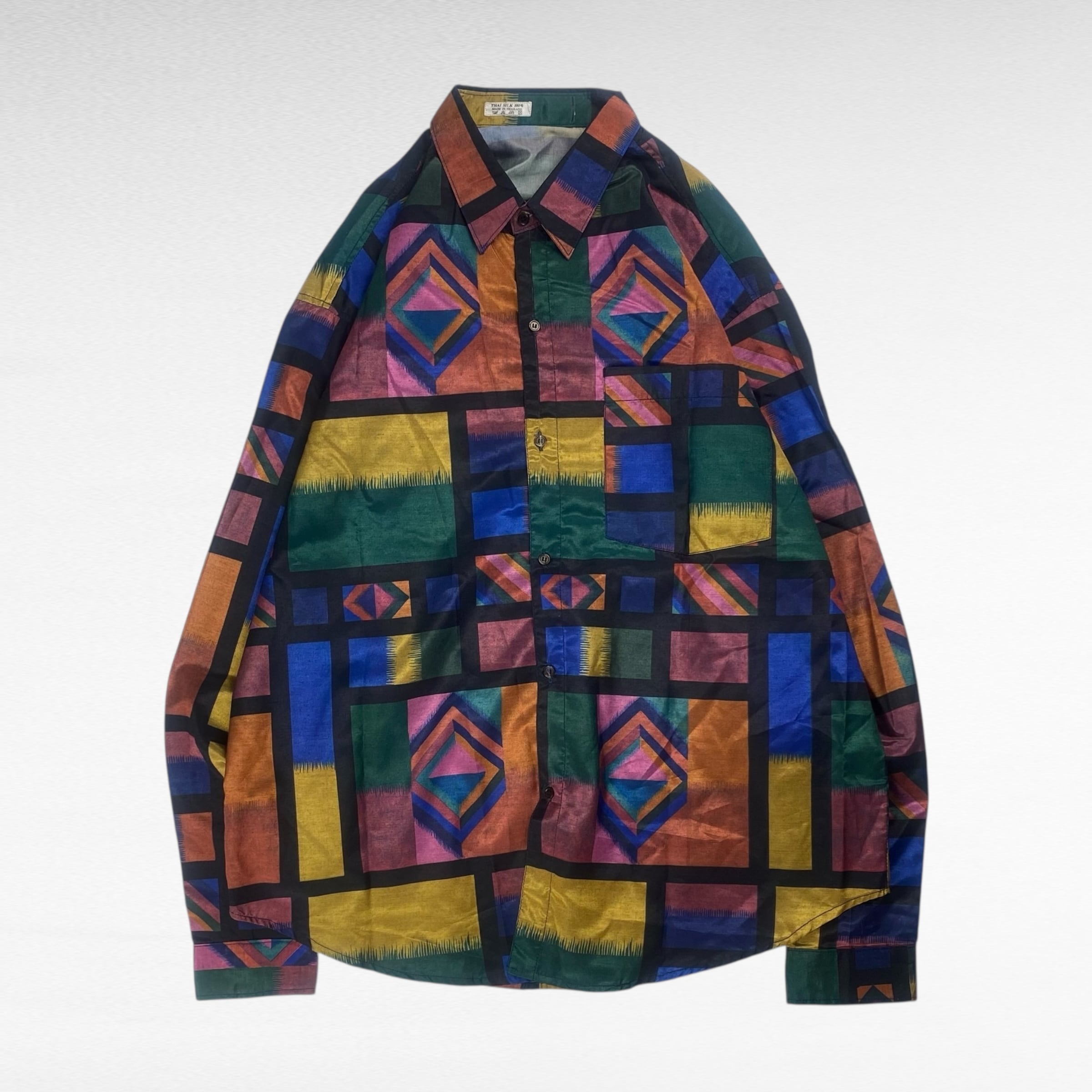 その他ブランド / 60s/Jayson/長袖シャツ/--/コットン/ORN/総柄 70's】【USA製】 Jayson 長袖シャツ ヴィンテージ | 古着屋dp