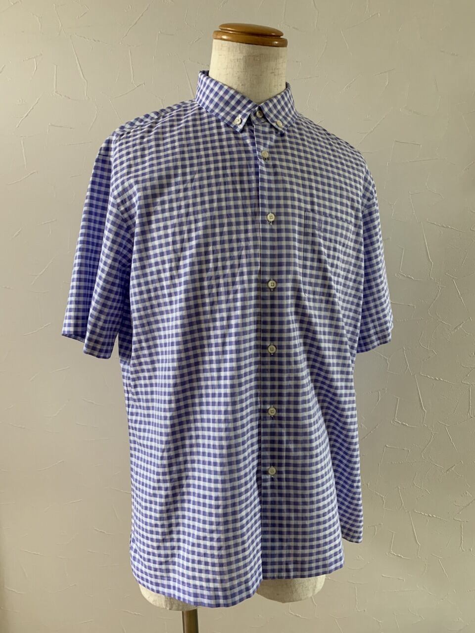 1990's Design Check Button-Down Shirt "LANVIN"