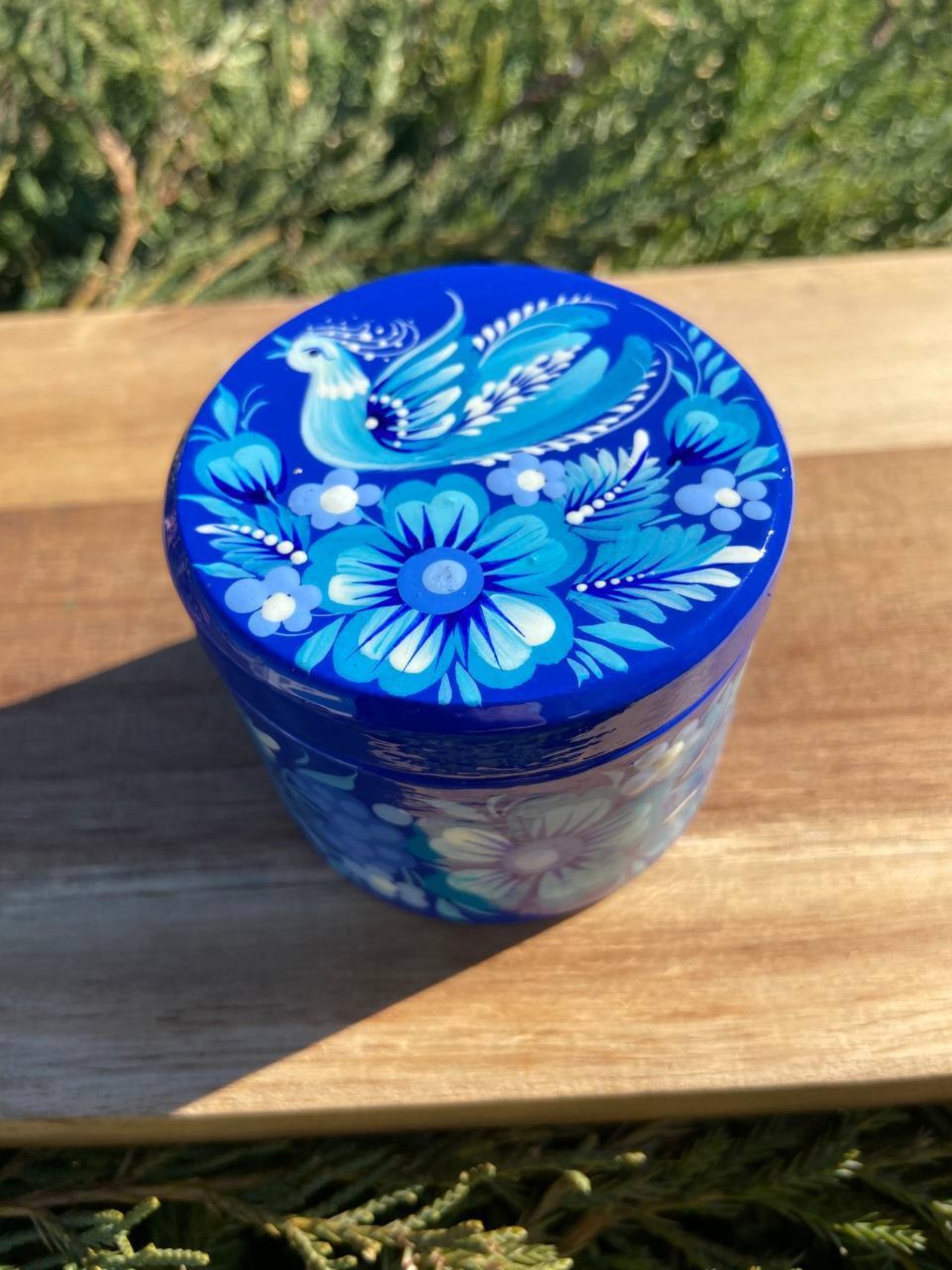 ペトリキウカ塗り　木製小物入れ・ジュエリーボックス（ティモシェンコ作）ウクライナ製 - 3