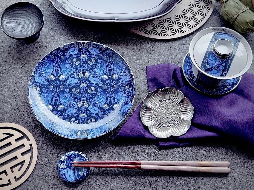 白磁用】孔雀クラシック・ネイビー A3サイズ ポーセリンアート転写紙