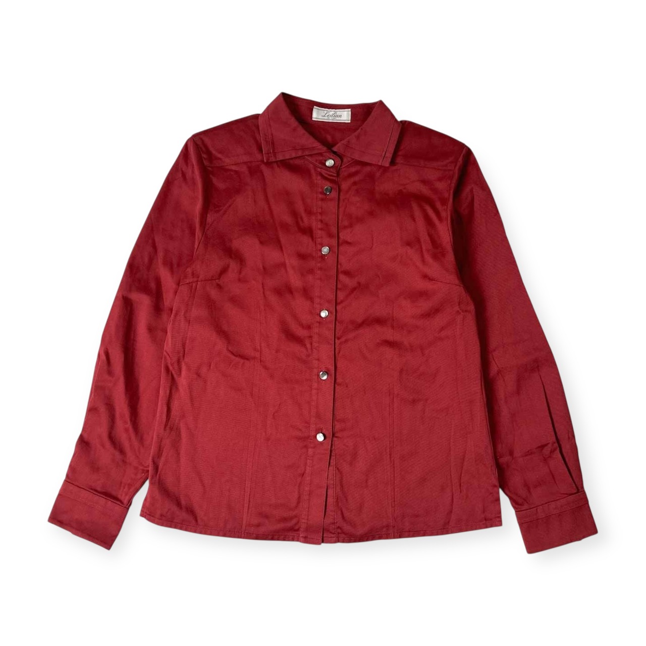 Leilian レリアン シェルボタン 長袖シャツ 9/ワインレッド系 レディース