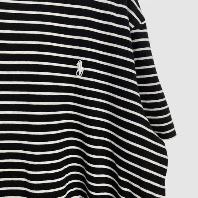 Ralph Lauren ボーダーTシャツ L 白黒 ワンポイント POLO