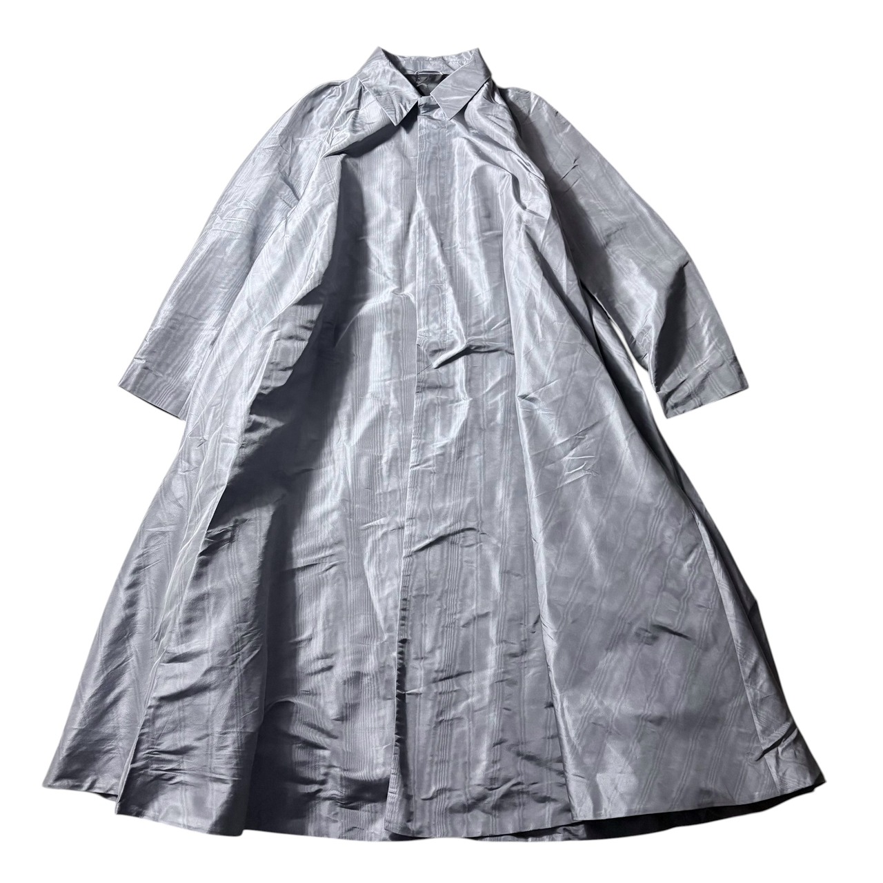 DIOR MEN silk shantung A-line long coat