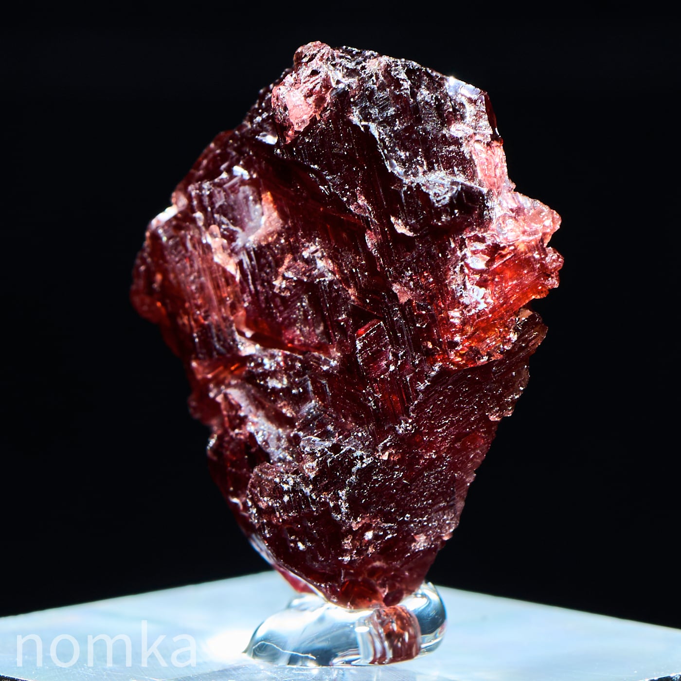 骸晶 アルマンディンインスペサルティンガーネット 原石台付(ブラジル