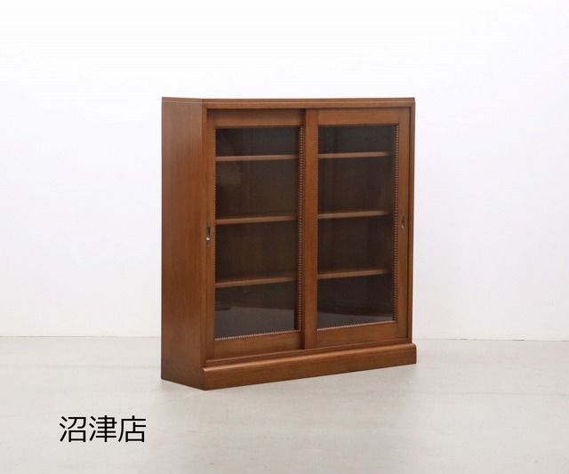 【沼津店】レトロ ラワン材 本箱 書庫 戸棚 収納 キャビネット 食器棚 水屋箪笥 ラック レトロ ヴィンテージ RFT30227
