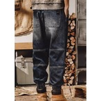 Vintage Processed Denim Material Tapered Silhouette Jogger Pants ◇2color H0785