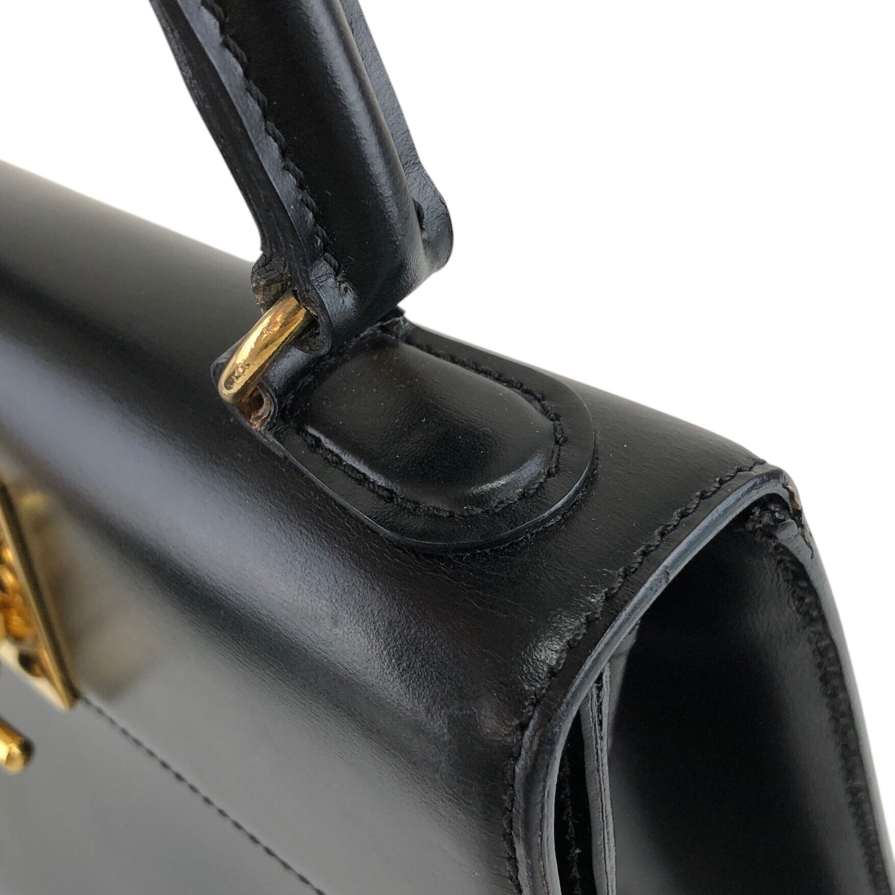CELINE セリーヌ ハンドバッグ ブラック ガンチーニ チェーン レザー