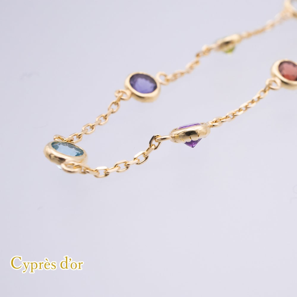 送料無料】K10 ブレスレット ガーネット スイスブルートパーズ