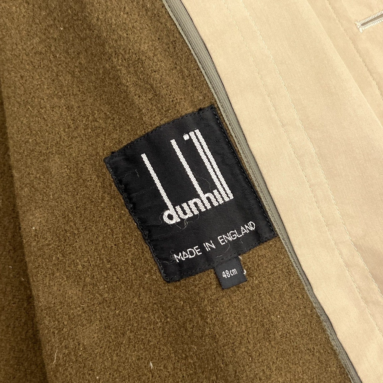 dunhill ダンヒル イングランド製 ライナー付き ステンカラーコート 48/ベージュ/vintage