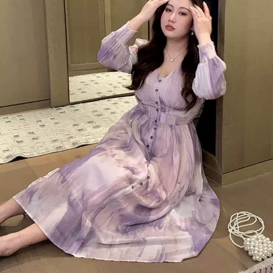 お洒落 シースルー パフスリーブ フレア ロング ワンピース 韓国 8baed8ffb3d31e60e5c1a905ac0b9b