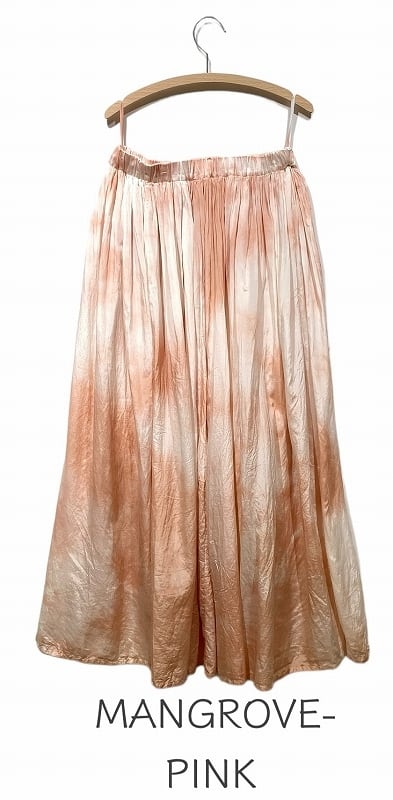 沖縄マングローブ染め×綿シルクギャザースカート】SKIRT 076-4