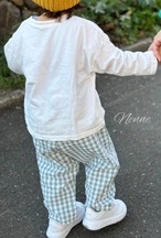【即納】black bean / gingham cotton pants