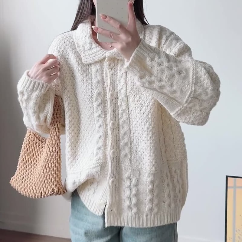 【outer】ニットカーディガン Q7147