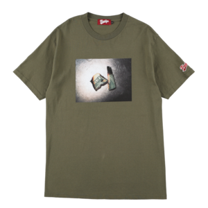 K'rooklyn × Akimoto Fukuda Collaboration T-Shirts “DOLLAR” -Olive Green-