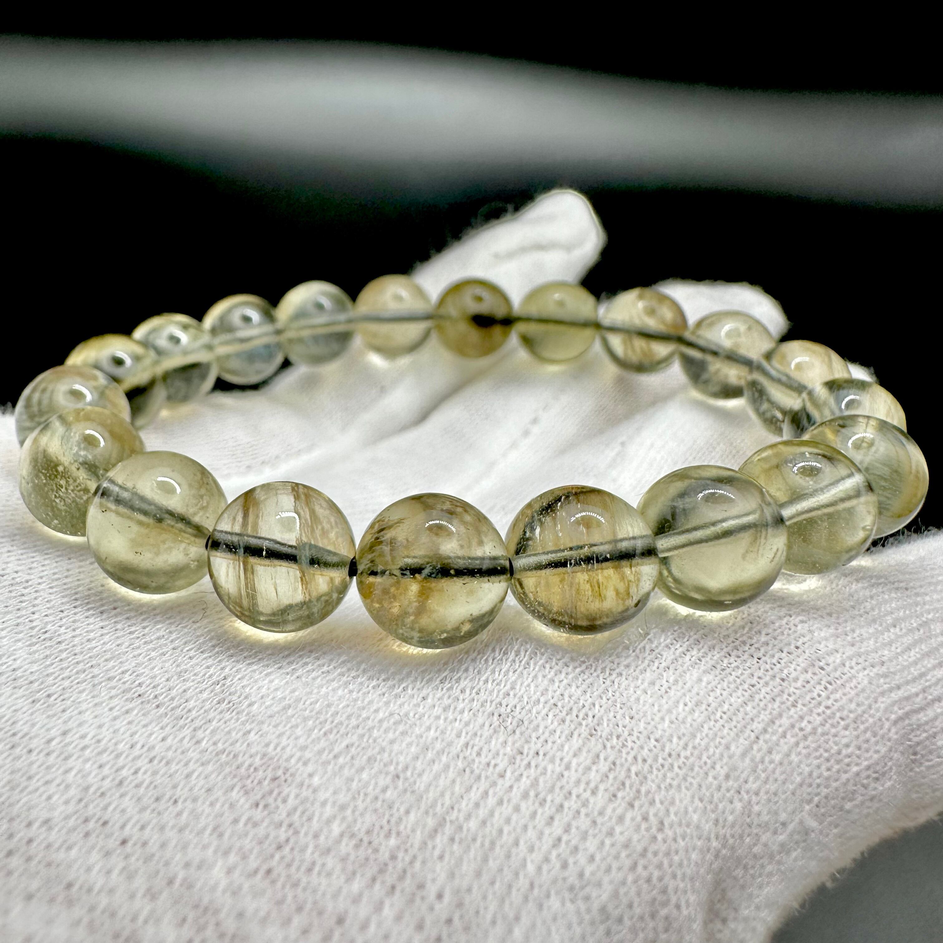 超希少！！ラダーも！！ ブラックリビアングラス ブレスレット | 虹石  