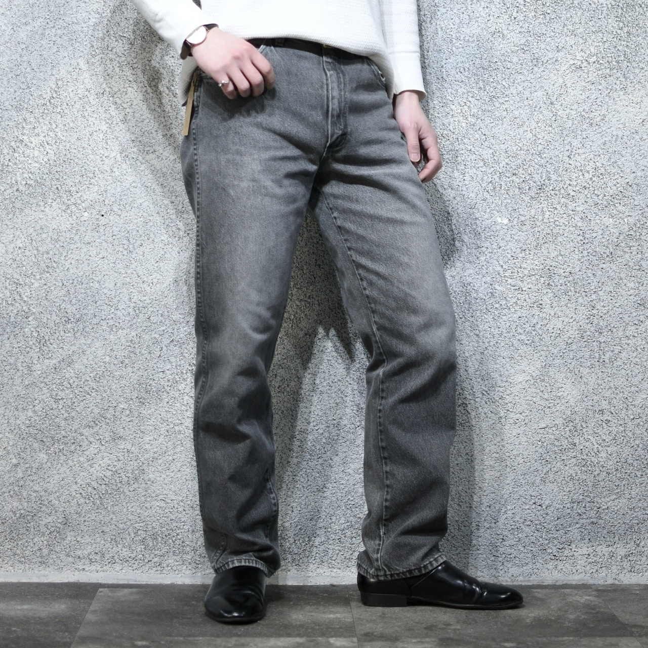 rustler 先染め black denim pants