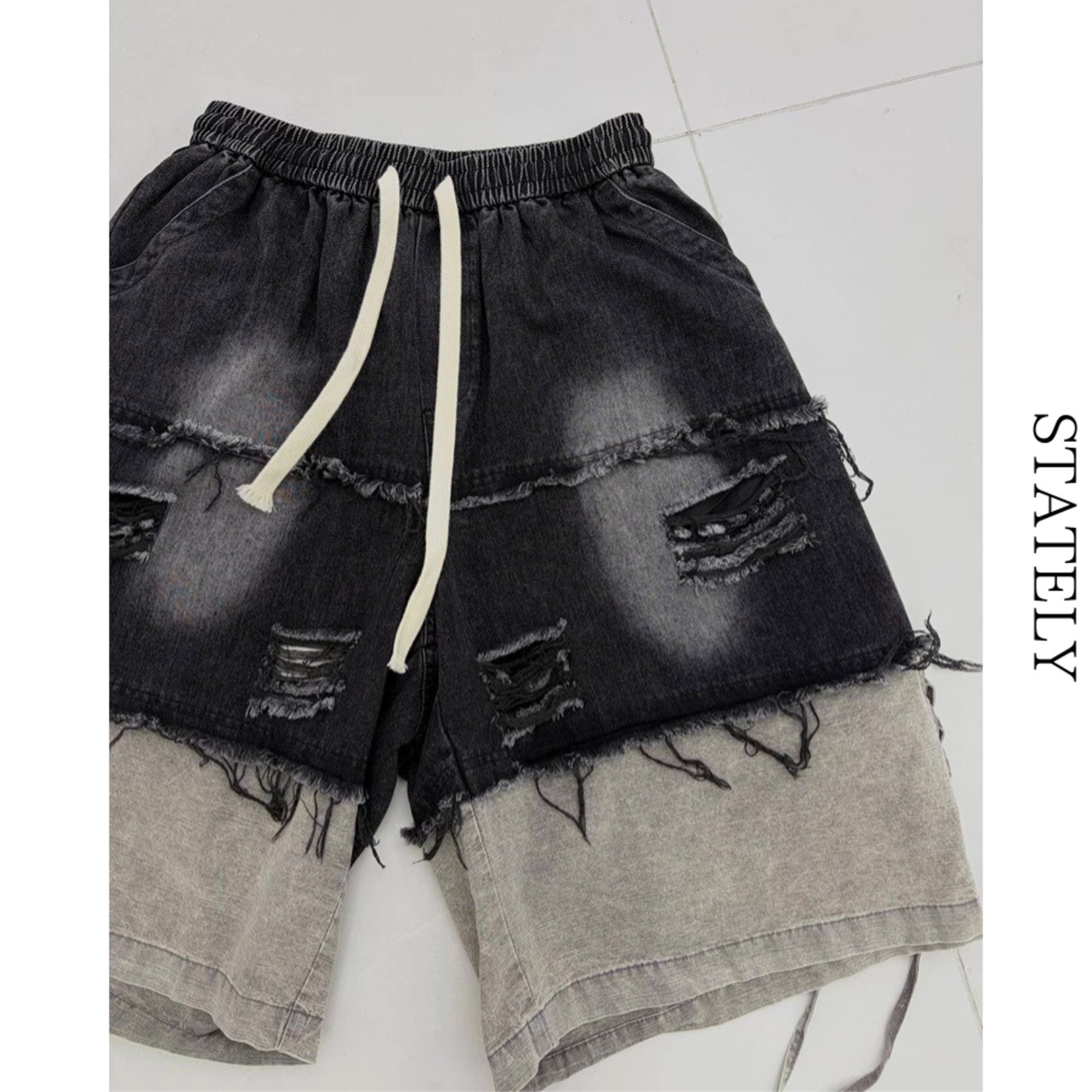 Layered Denim ショーツ_B141・画像6
