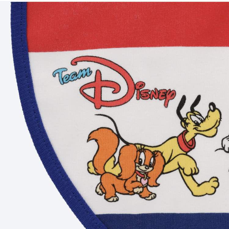 チームディズニー ベビースタイ トリコロール 2枚組 綿100% ベビーグッズ よだれかけ ディズニーランド 赤ちゃんギフト ミッキー ミニー プルート フィフィ