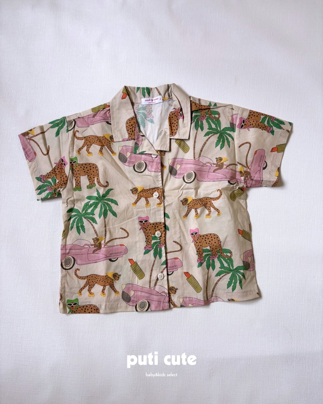 100 ꒰ 即納 ꒱ Big cheetah shirts / By mimi ⸝⋆