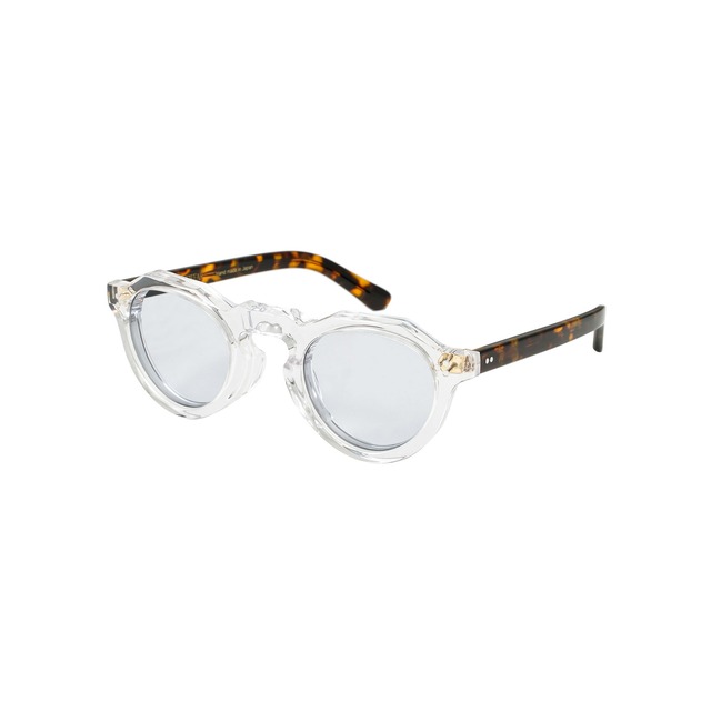 EVILACT eyewear " ROYAL " clear×brown glitter/ smoke lens