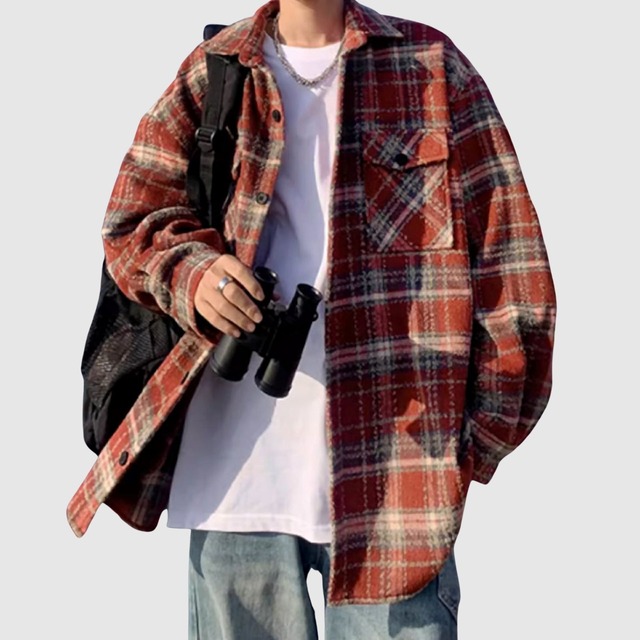 レトロチェックシャツ H1855