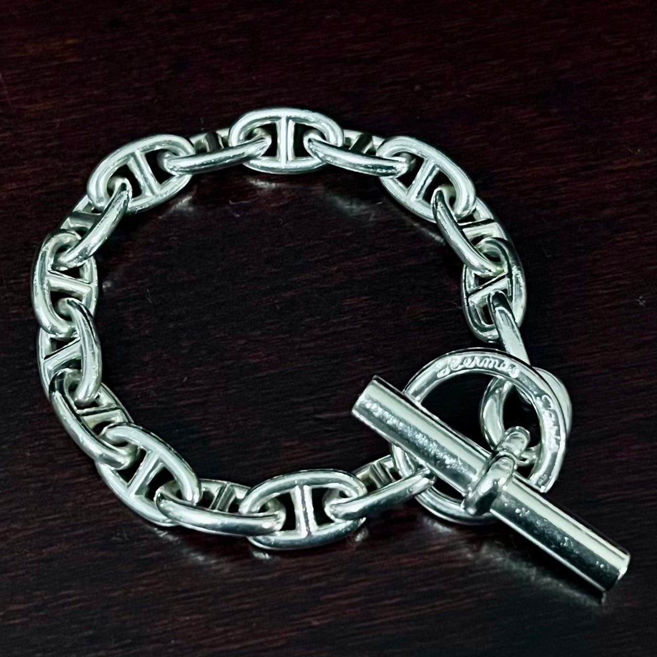 VINTAGE HERMES Chaine d'Ancre Bracelet MM 16 Links Sterling Silver