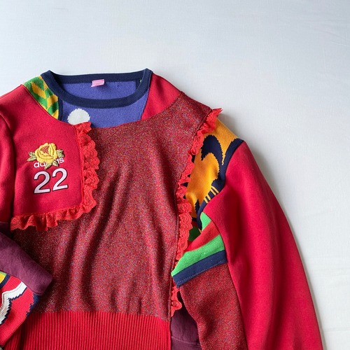 【SHINPIN×jane's vintage】Patchwork sweatshirt