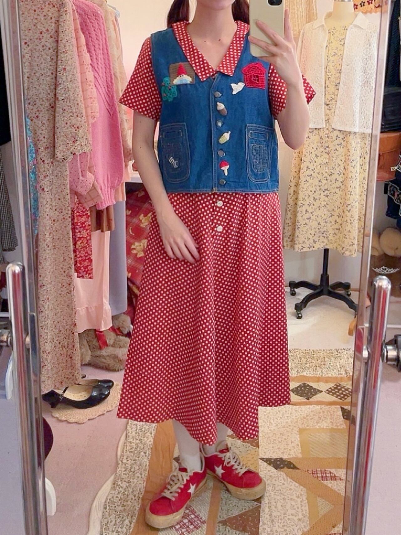 remake ✂︎ acorn button denim vest
