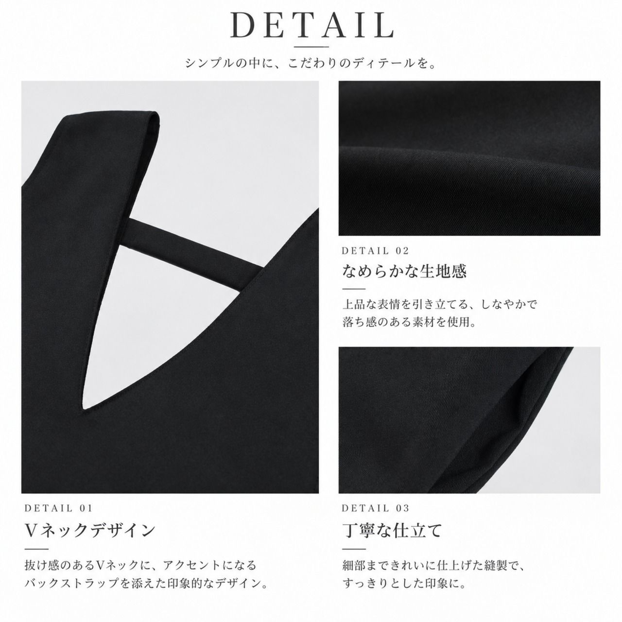 バックリボン Vネックロングワンピース