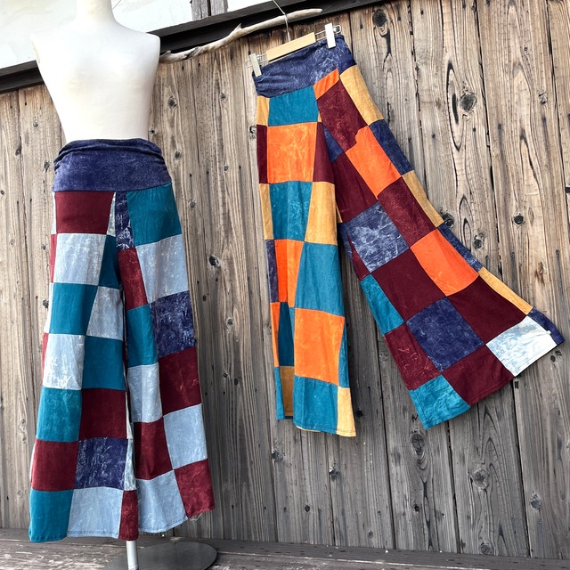 パッチワークフレアーパンツ