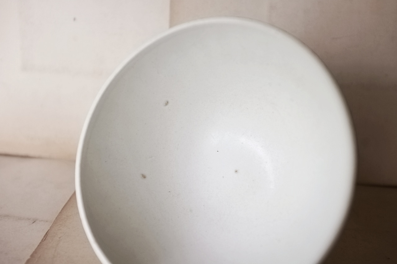 フランス St. Amand 無慈悲なる陰影の羅列 白いカフェオレボウルa サンタマン アンティーク