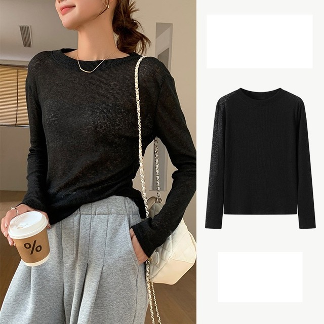 【カットソー】シースルー カットソー レディース おしゃれ 長袖 カットソー tシャツ 春 夏 秋 20代 30代 40代 50代 レディース トップス 大人 可愛い きれいめ ブラック 黒 ホワイト 白 グレー ライトパープル 紫 ライトブルー 水色 S M L XL