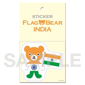 FLAG BEAR STICKER ＜INDIA＞ インド （大（L））