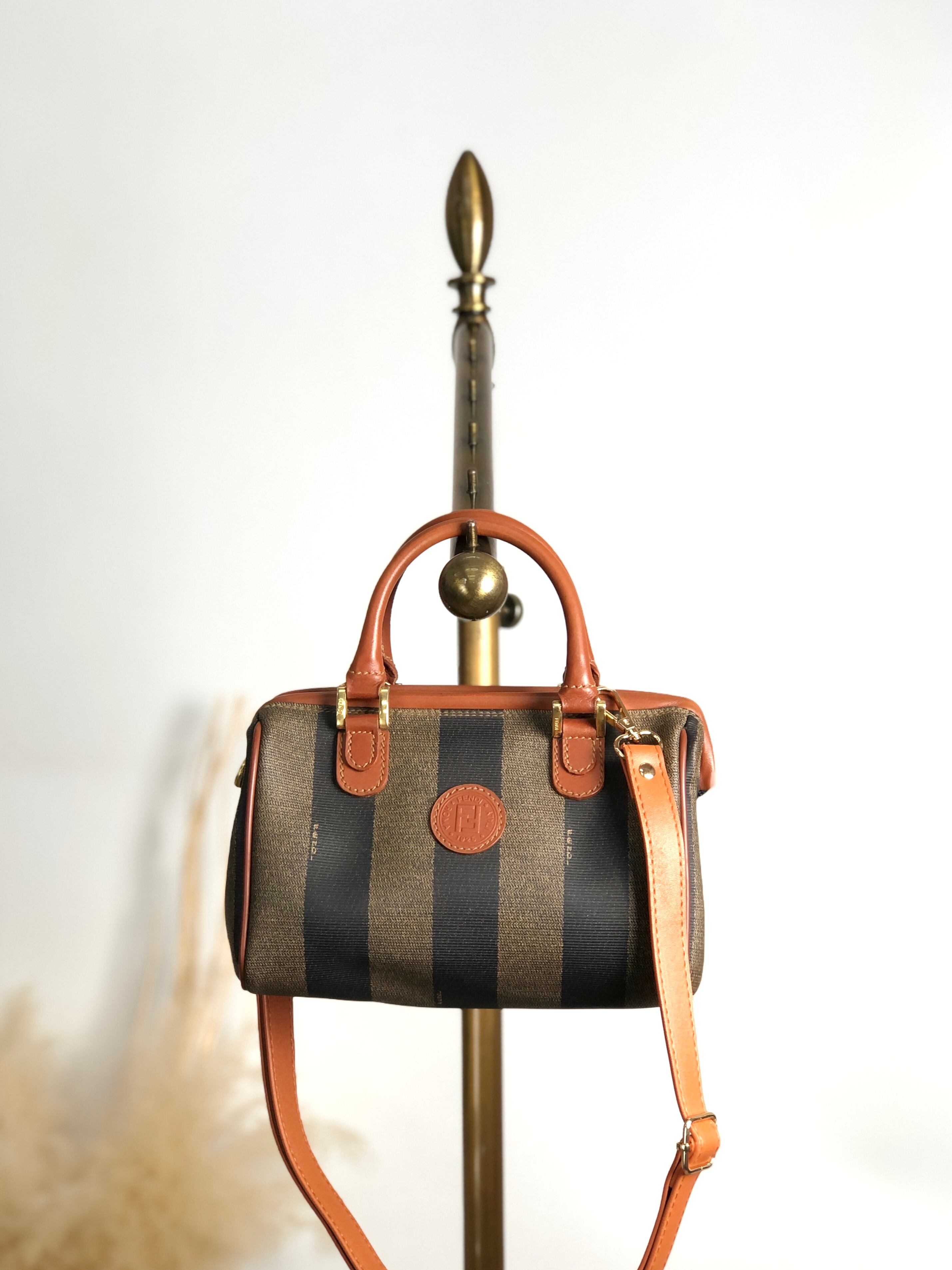 FENDI フェンディ ぺカン ショルダーバッグ ブラウン FFロゴ PVC 2WAY vintage ヴィンテージ オールド sd4x4i