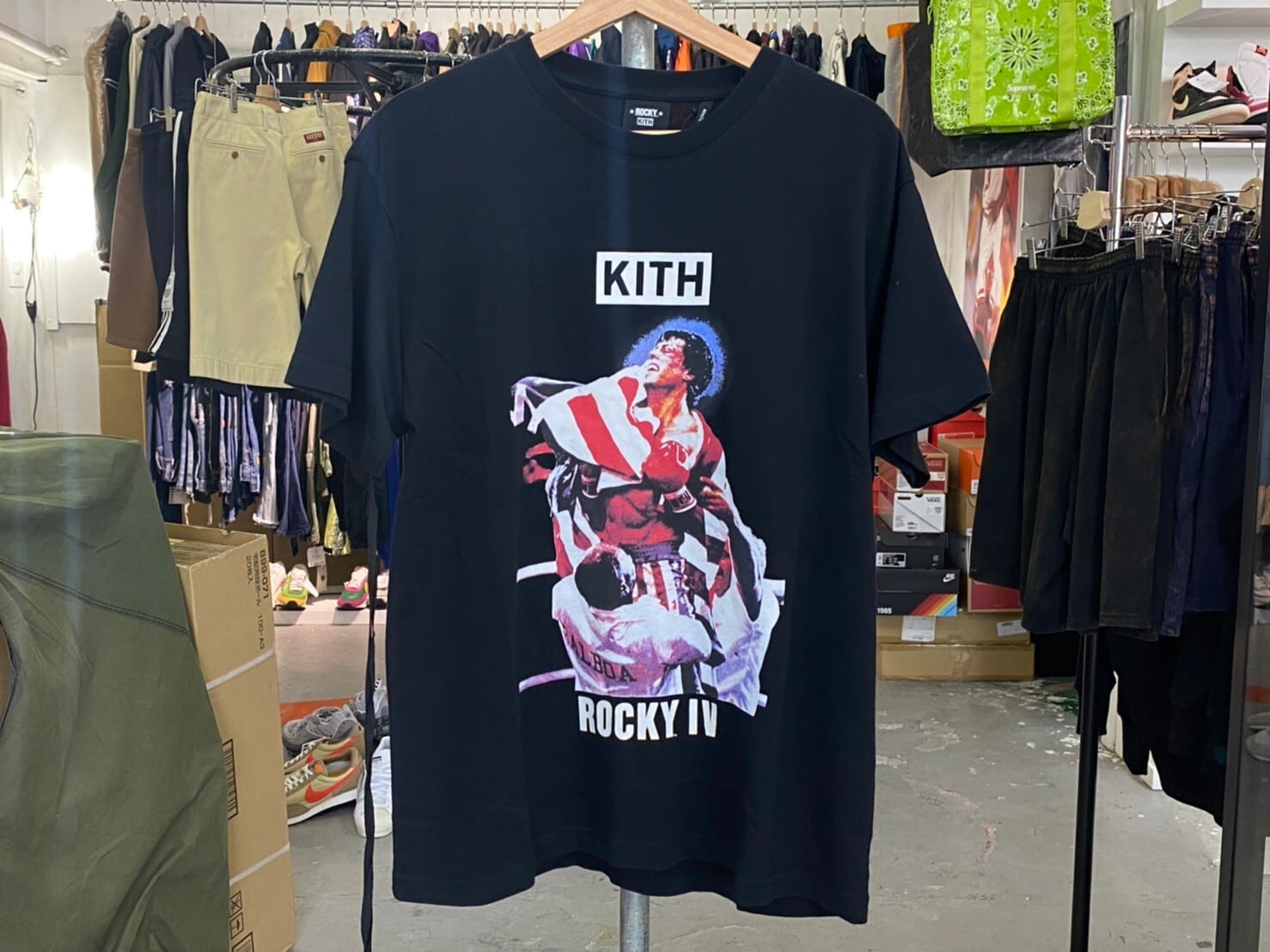 Tシャツ/カットソー(半袖/袖なし)KITH for Rocky IV Vintage Tee Black Mサイズ