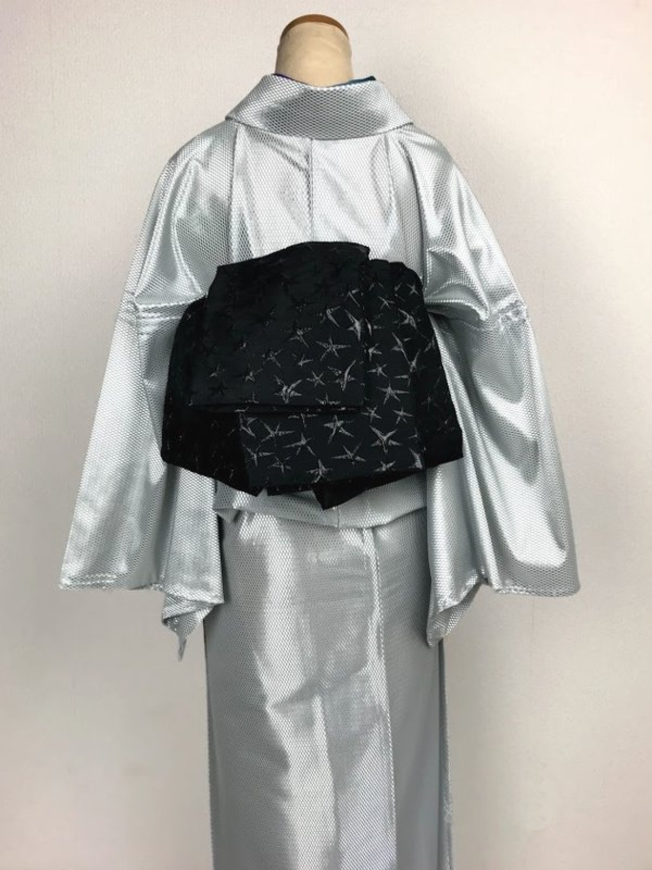 【受注商品】Rumi Rockきもの「バーズアイ」シルバー 　[B461]